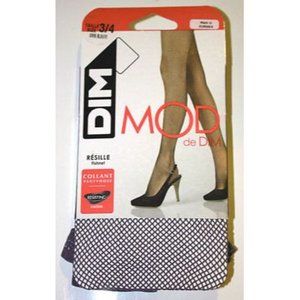 MOD de DIM Fishnet PURPLE Grey TIGHTS Pantyhose Resisting HOSIERY Size 3/4
